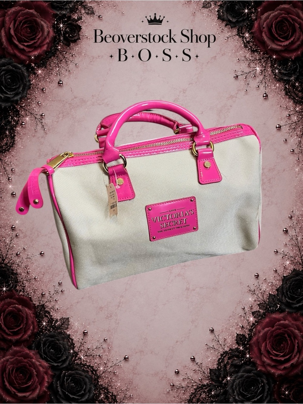 New With Tags Victoria’s Secret Canvas Satchel Bag – Pink